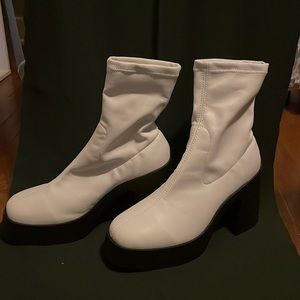 Black and white Urban Outfitters Platform Boots